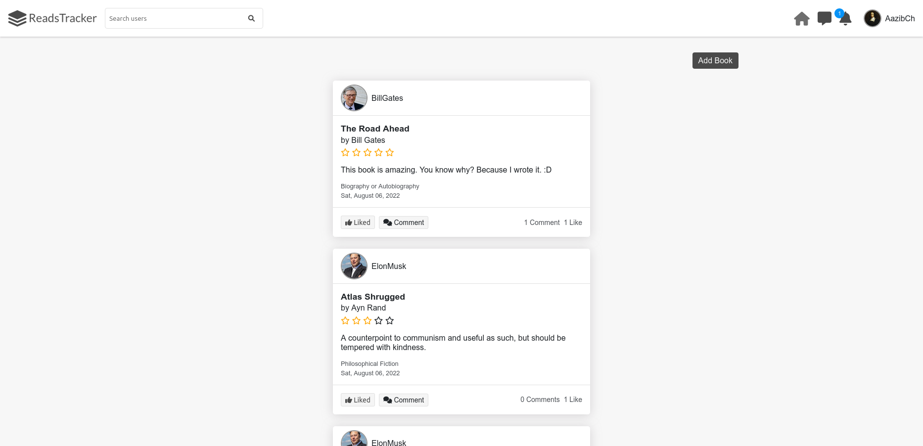 Project screen